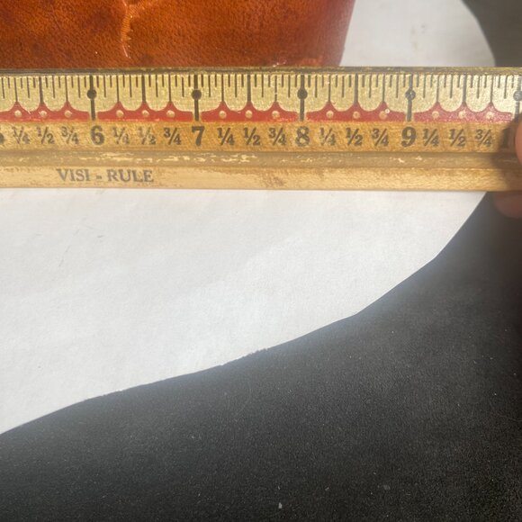 Vintage Hand Tooled, Small Cordovan Mexican Leather Purse, Gorgeous, - Picture 8 of 10